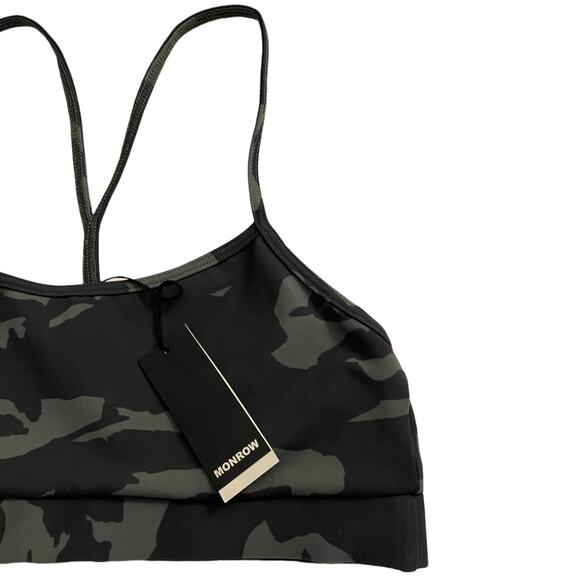 Monrow Green Camouflage Sport Bra Size XS - Picture 6 of 8